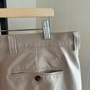 Adidas Sporty Tan Pleated Activewear Performance Chino Golf Shorts Men 40x9 NOTE
